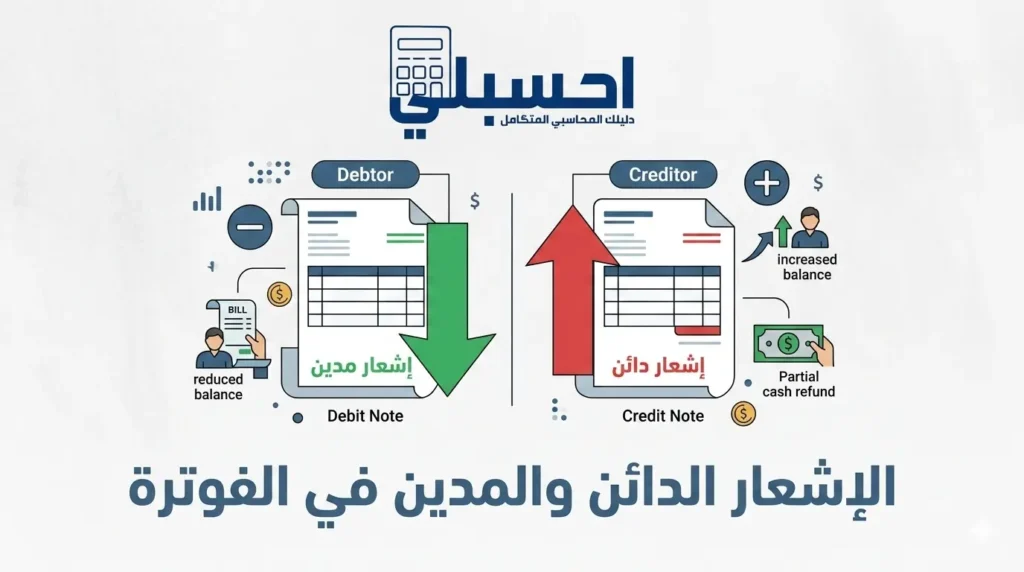 الإشعار الدائن والمدين في الفوترة