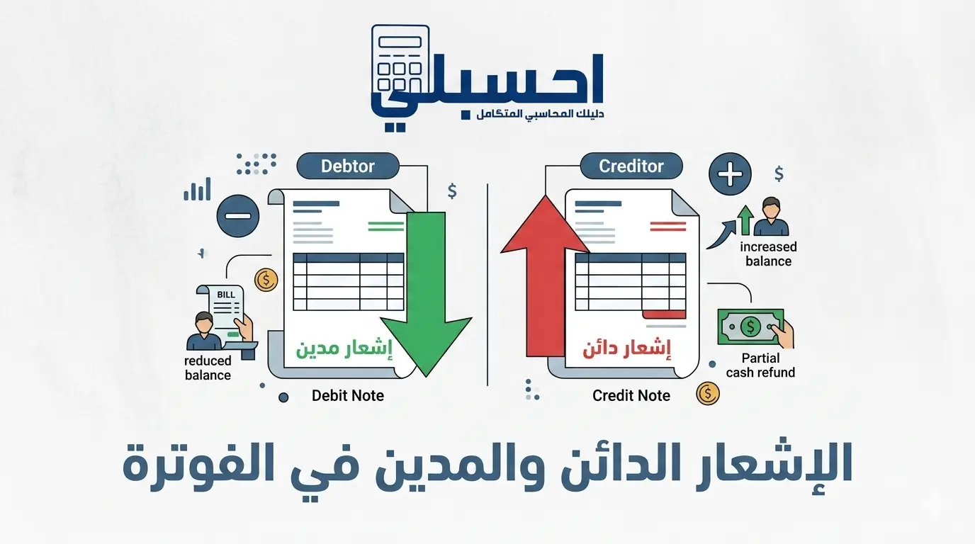 الإشعار الدائن والمدين في الفوترة